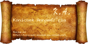 Konicsek Annamária névjegykártya